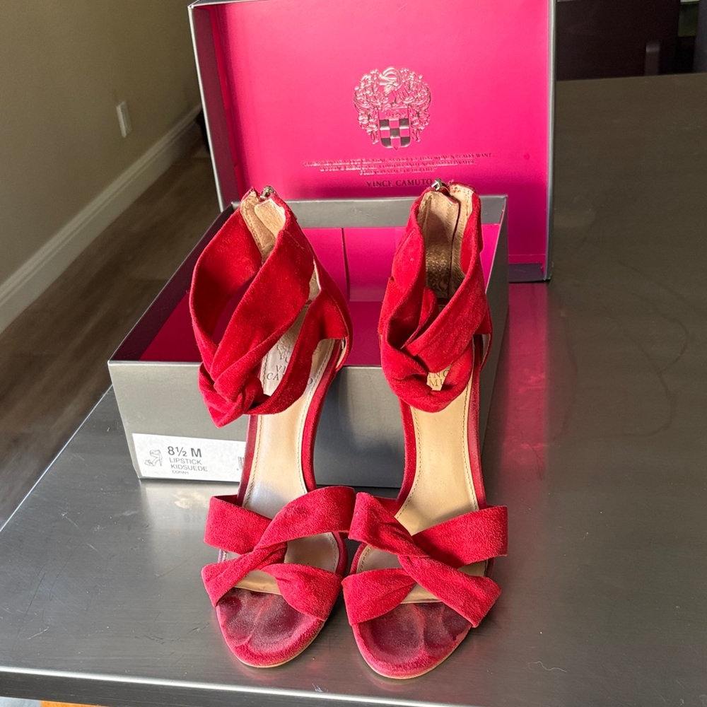 Vince Camuto Red Velvet Heels